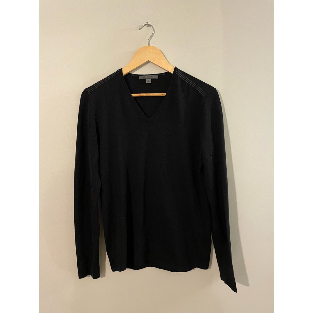 John Varvatos 100% Merino Wool Navy V-Neck Sweater